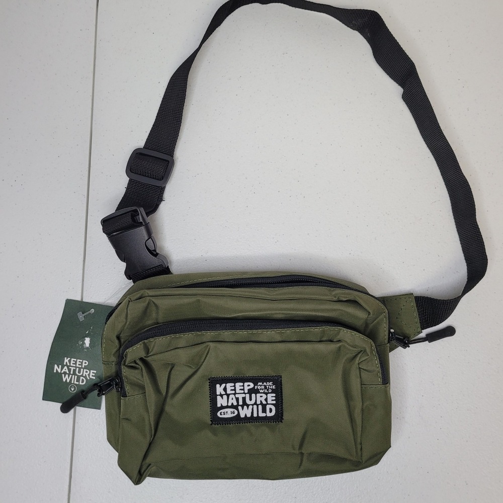 Keep Nature Wild Olive Green‎ Crossbody Hip Pack Belt Shoulder Bag NWT